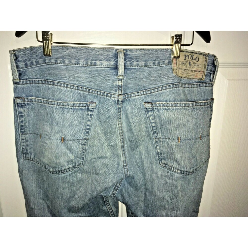 Vintage Polo Ralph Lauren 15941 Jeans Mens Size 35x30 Straight Leg Light Wash